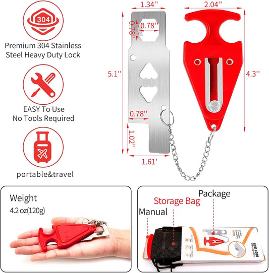 Safety Portable Door Lock for Hotel,Travel,Home,Apartment,Airbnb Extra Door Lock Security Devices(1 Pack)