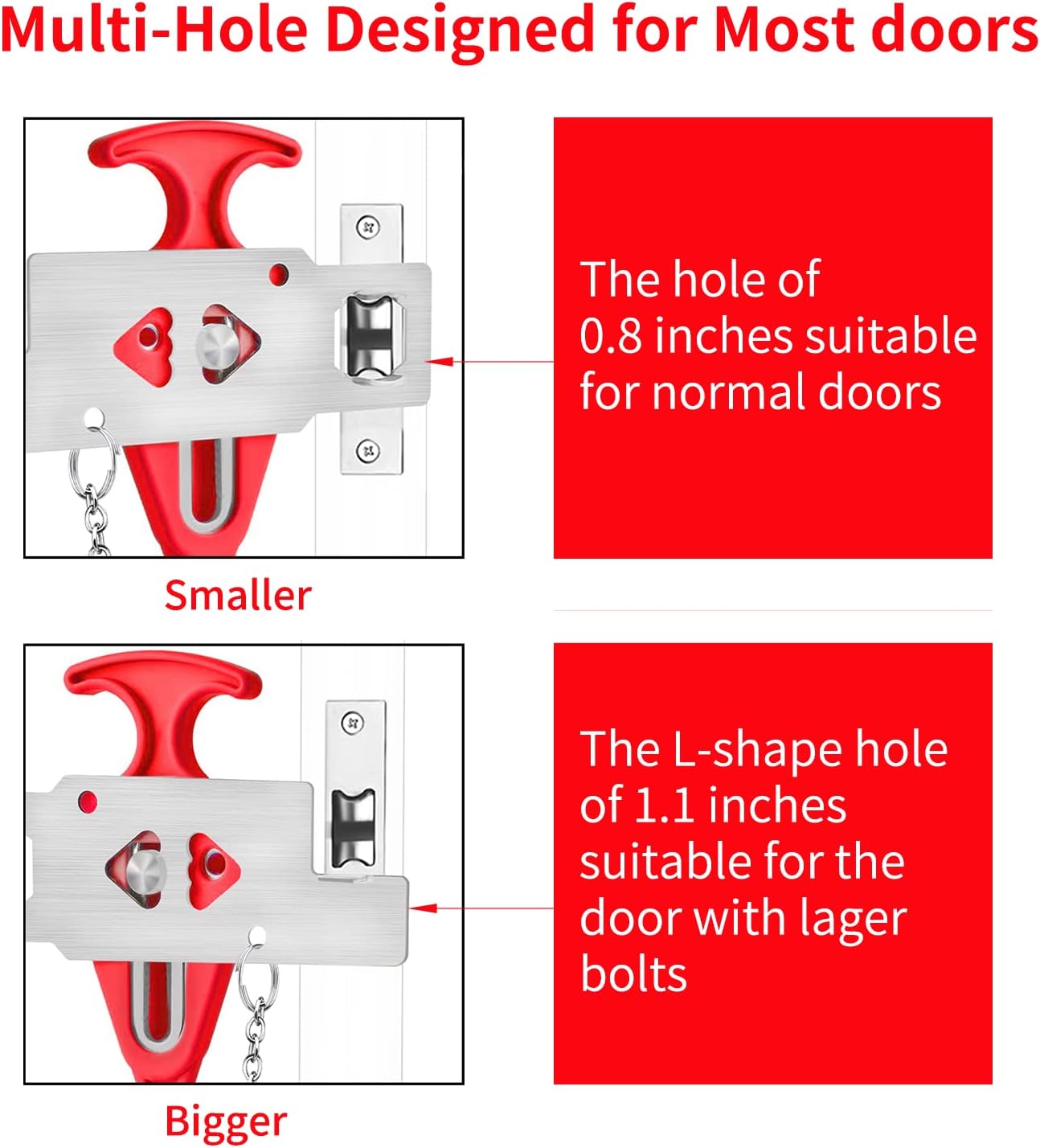 Safety Portable Door Lock for Hotel,Travel,Home,Apartment,Airbnb Extra Door Lock Security Devices(1 Pack)